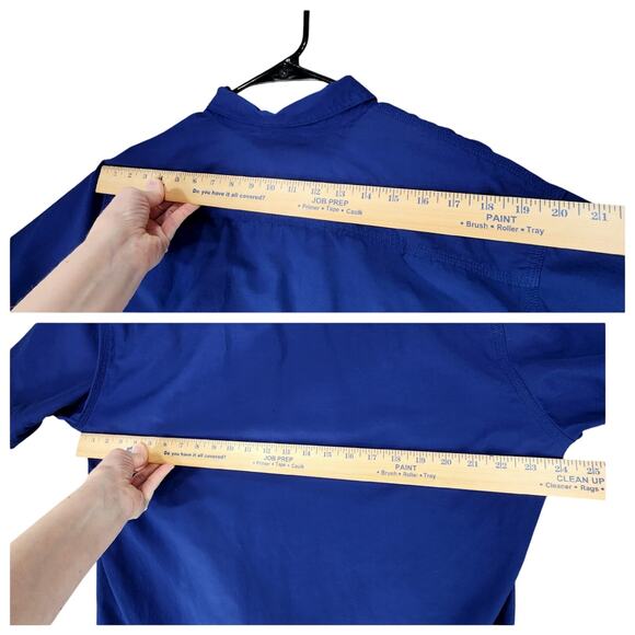 GH Bass XL Men Short Sleeve Button Up Shirt Blue Mesh Insert Polycotton Fishing - Picture 4 of 11